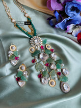 Load image into Gallery viewer, Designer inspired Real gemstone sapphire Heritage Necklace set