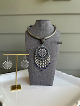 Load image into Gallery viewer, German Silver stylish Stone Hasli necklace set