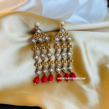 Load image into Gallery viewer, Amrapali Check Design carved Brass Medium size earrings