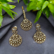 Load image into Gallery viewer, Moissanite Gold plated Earrings Maangtikka set