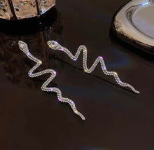 Load image into Gallery viewer, Big Snake Statement Rhinestone Earrings IDW
