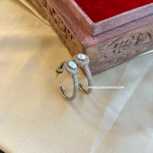 Load image into Gallery viewer, American Diamond Moissanite Statement Round hoop earrings