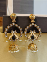 Load image into Gallery viewer, Amrapali Peacock Enamel Brass size earrings