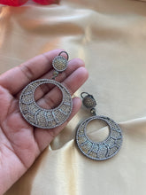 Load image into Gallery viewer, American diamond Invisible setting chandbali Earrings