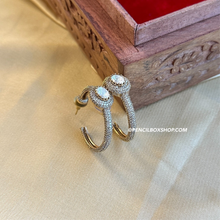 Load image into Gallery viewer, American Diamond Moissanite Statement Round hoop earrings