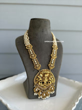 Load image into Gallery viewer, White Pearl Krishna Golden Bridal Heavy necklace set