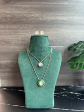 Load image into Gallery viewer, Moissanite Double layer Enamel Pendant Necklace set