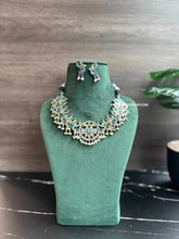 Load image into Gallery viewer, German silver Peacock Fusion Multicolor Necklace set