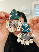 Load image into Gallery viewer, Fabric Handmade Shell Earrings