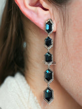 Load image into Gallery viewer, Kaajal Wine Long Svarovski American Diamond Earrings

