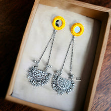 Load image into Gallery viewer, Masakali Handmade Mirror Tassel silver handmade Earrings