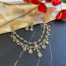 Load image into Gallery viewer, Multiple colors-Layered Cz polki Necklace set Temple jewelry
