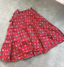 Load image into Gallery viewer, Red Patola Free size Soft Silk Skirt
