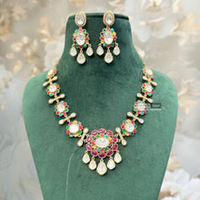 Load image into Gallery viewer, Moissanite Multicolor Inlay Premium Statement Necklace set