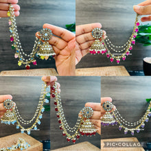 Load image into Gallery viewer, Mirror Jhumka Set with Sahara