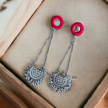 Load image into Gallery viewer, Masakali Handmade Mirror Tassel silver handmade Earrings
