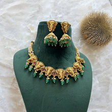 Load image into Gallery viewer, Ganesha golden Pearl Temple Necklace set