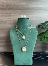 Load image into Gallery viewer, Moissanite Double layer Enamel Pendant Necklace set