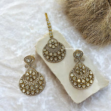 Load image into Gallery viewer, Moissanite Gold plated Earrings Maangtikka set
