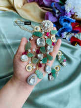 Load image into Gallery viewer, Designer inspired Real gemstone sapphire Heritage Necklace set