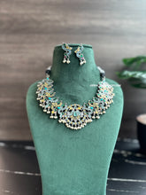 Load image into Gallery viewer, German silver Peacock Fusion Multicolor Necklace set