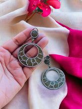 Load image into Gallery viewer, American diamond Invisible setting chandbali Earrings