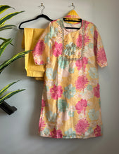 Load image into Gallery viewer, 3 pc Yellow Pink Floral Suit women clothing