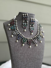 Load image into Gallery viewer, German silver Multicolor Simple Statement necklace set