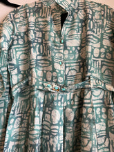 Load image into Gallery viewer, Green beige Flower Coord set with belt Women Clothing