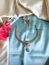 Load image into Gallery viewer, Changeable Multicolor Flower cz ethnic Necklace set
