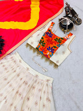 Load image into Gallery viewer, Chanderi silk 3 pc Navratni lehenga set women clothing