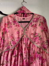 Load image into Gallery viewer, 3 pc Soft Cotton Alia cut Pink floral flare Dress women Clothing