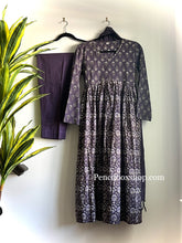 Load image into Gallery viewer, 3 pc Soft Cotton Alia cut Purple Dress women Clothing