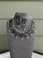 Load image into Gallery viewer, German silver Multicolor Simple Statement necklace set