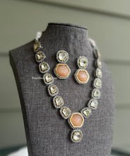 Load image into Gallery viewer, Premium Quality Uncut Kundan Silver Foiled single layer Necklace set

