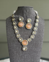 Load image into Gallery viewer, Premium Quality Uncut Kundan Silver Foiled single layer Necklace set
