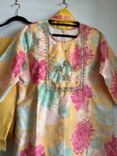 Load image into Gallery viewer, 3 pc Yellow Pink Floral Suit women clothing