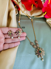 Load image into Gallery viewer, Simple cz stone peacock Dainty Necklace set