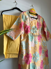 Load image into Gallery viewer, 3 pc Yellow Pink Floral Suit women clothing
