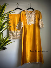 Load image into Gallery viewer, 2 pc Soft muslin Yellow White embroidery Suit with pant women Clothing
