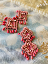 Load image into Gallery viewer, Handmade Fabric Beaded Earrings for women