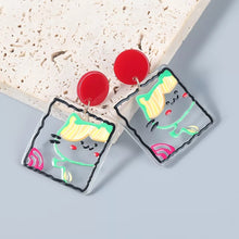 Load image into Gallery viewer, Acrylic Cute Resin cat Earrings IDW
