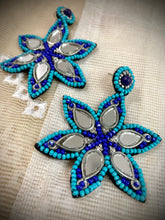 Load image into Gallery viewer, Handmade Flower Fabric mirror Earrings

