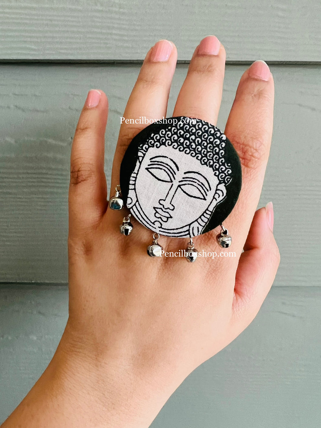 Buddha Fabric Ghungroo Handmade Adjustable Ring
