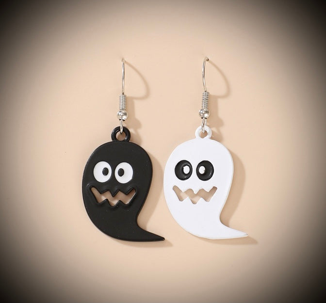 Halloween Black white Ghost Drop earrings IDW,we earrings