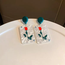 Load image into Gallery viewer, Rose Unique Acrylic Earrings IDW

