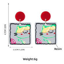 Load image into Gallery viewer, Acrylic Cute Resin cat Earrings IDW
