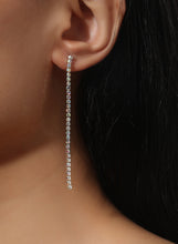 Load image into Gallery viewer, White Rhinestone Long Dangling stone Earrings IDW
