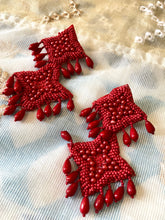 Load image into Gallery viewer, Handmade Fabric Beaded Earrings for women