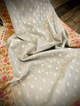 Load image into Gallery viewer, Chanderi Zari border Golden pink orange Green Saree